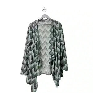 🟣Zulily Multicolor Greens & Blues Duster XL